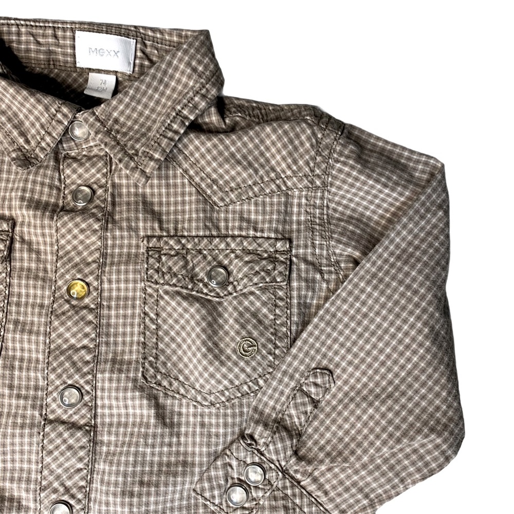 Mexx 12m button shirt in khaki GUC w fault